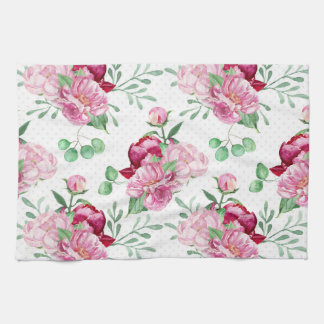rosa av vattenfärger kökshandduk