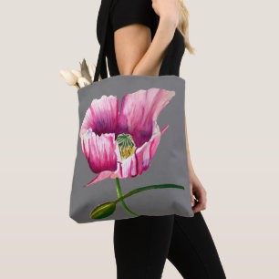 Rosa av vattenfärgsblommor tygkasse