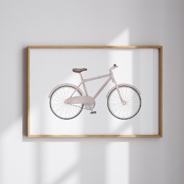 Rosa av vattenfärgscykel för vintage poster