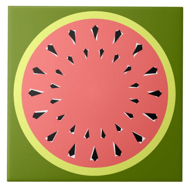 Rosa av vattenmelon kakelplatta (Framsidan)