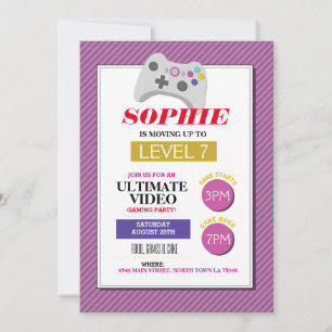 Rosa av videospel i Party Lastbilar Girls Inbjudan