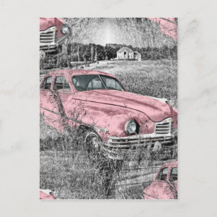 rosa av vintage vykort
