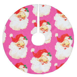 Rosa av Vintagen Jolly Jultomten Julgransmatta Borstad Polyester