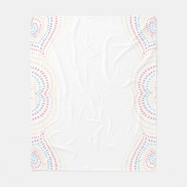 rosa av vit gult  blå Concentric Hearts Regnbåge Fleecefilt (Framsidan)