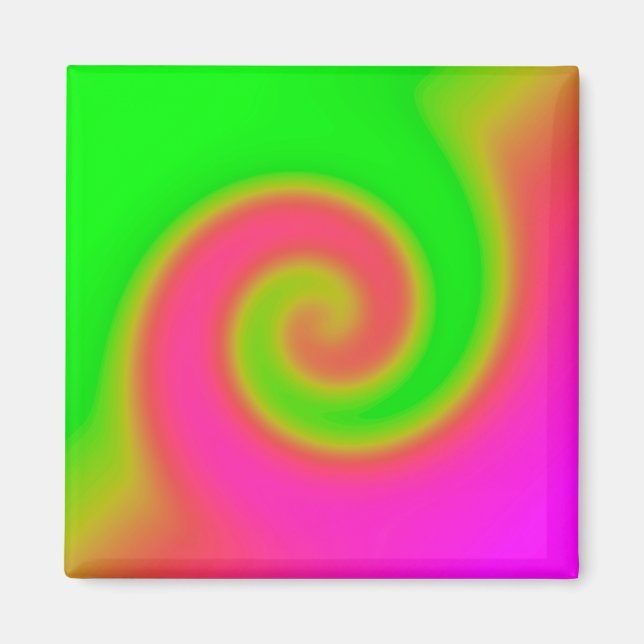 Rosa av wirl Grönt Magnet (Framsidan)