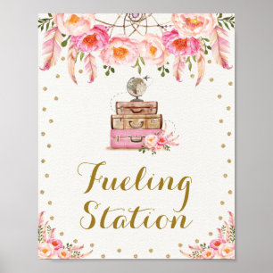 Rosa äventyrsresa Miss to Mrs bränslestation Poster