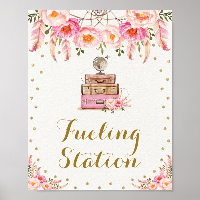 Rosa äventyrsresa Miss to Mrs bränslestation Poster (Framsidan)