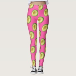 Rosa Avocado Grönt Guacamole Leggings