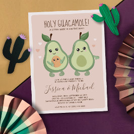 Rosa Avocado Heliga Guacamole Baby Shower-inbjudan Inbjudningar