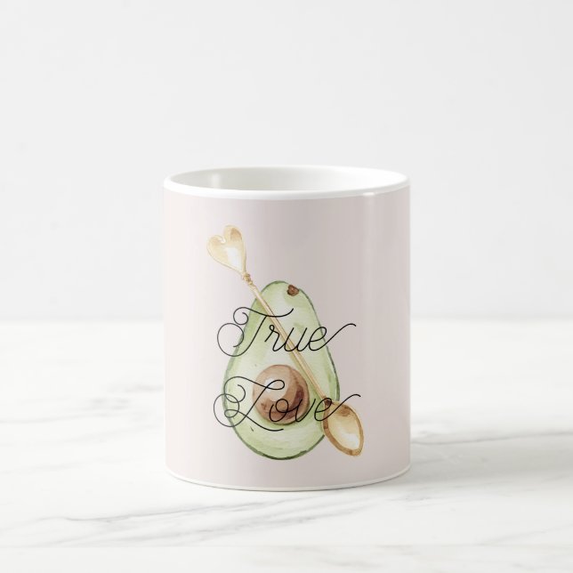 Rosa Avocadothjärtsked  Kaffemugg (Center)