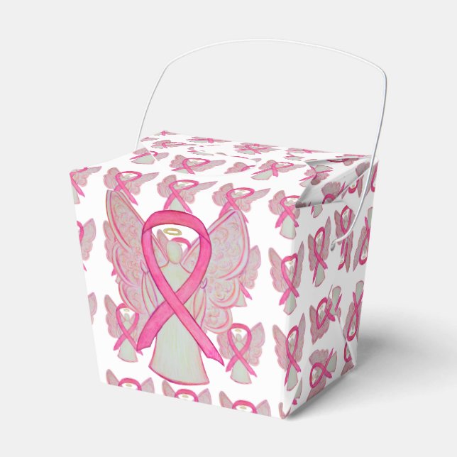 Rosa Awareness Ribbon Angel tar ut favoritboxar Presentaskar (Framsidan Sidan)