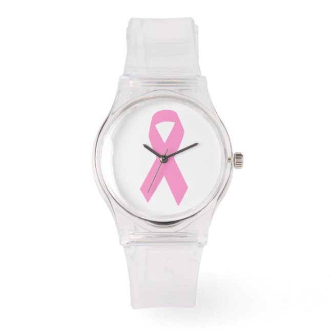 Rosa Awareness Ribbon Armbandsur (Framsida)