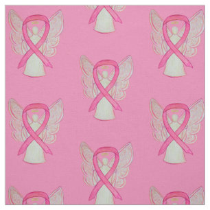 Rosa Awareness Ribbon Breast Cancer Angel Fabric Tyg