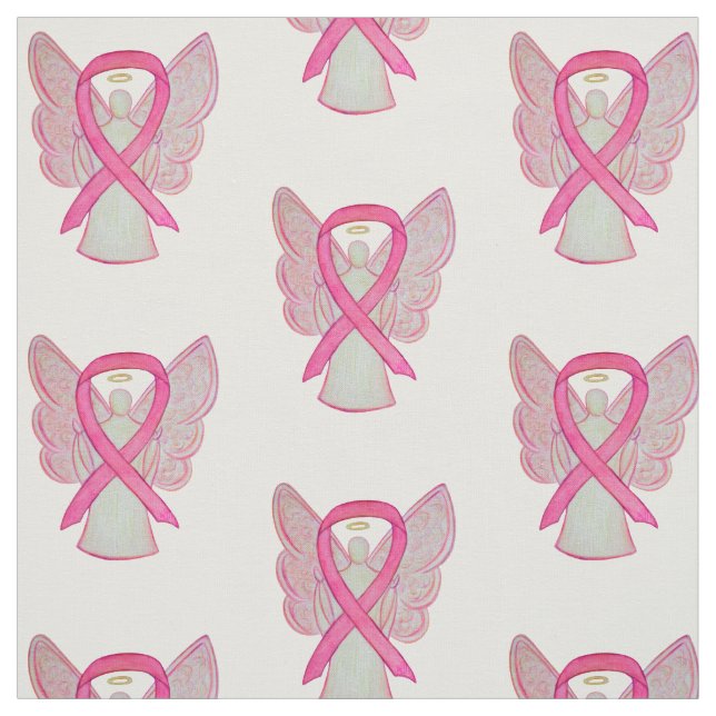 Rosa Awareness Ribbon Breast Cancer Angel Material Tyg (Provkarta)