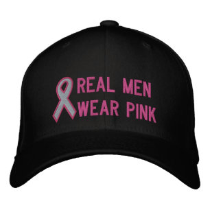 Rosa Awareness Ribbon Broderad Keps