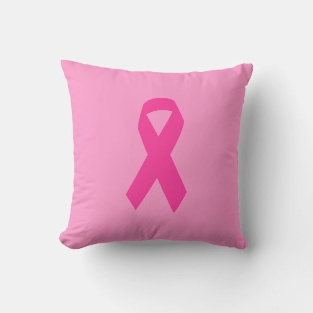 Rosa Awareness Ribbon Kudde (Framsida)
