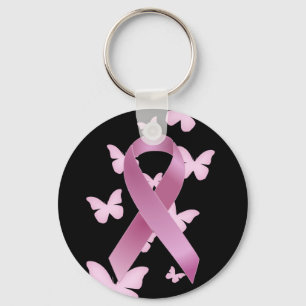 Rosa Awareness Ribbon Nyckelring