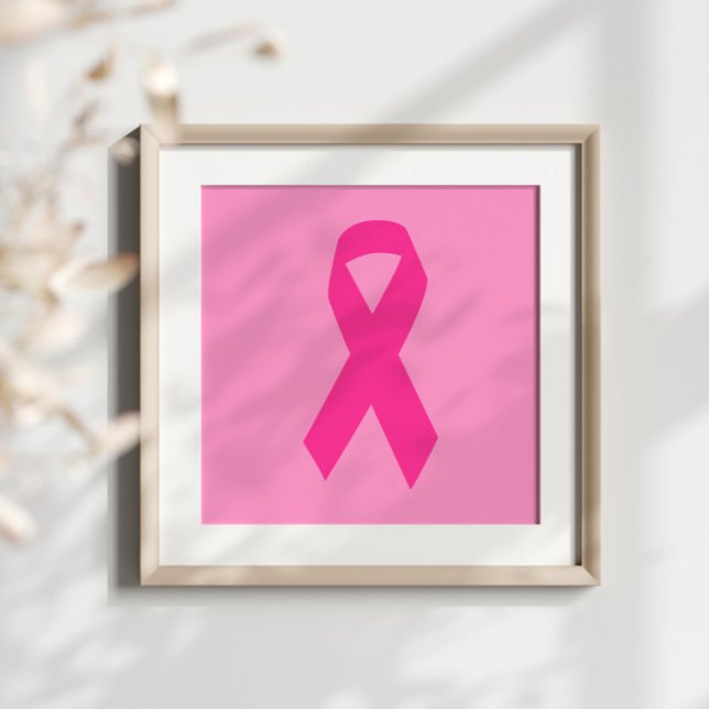 Rosa Awareness Ribbon Poster (October Breast Cancer Awareness Pink Ribbon Poster)