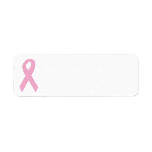 Rosa Awareness Ribbon Returadress Etikett (Framsidan)