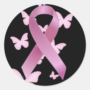 Rosa Awareness Ribbon Runt Klistermärke