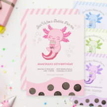 Rosa Axolotl Bubble Boba Tea Girl Birthday