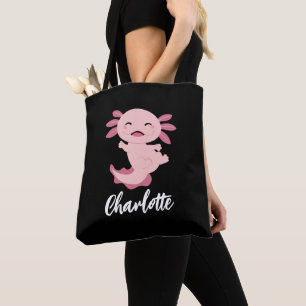 Rosa Axolotl Monogram Namn Tygkasse