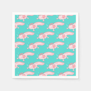 Rosa Axolotl Mönster Pappersservett
