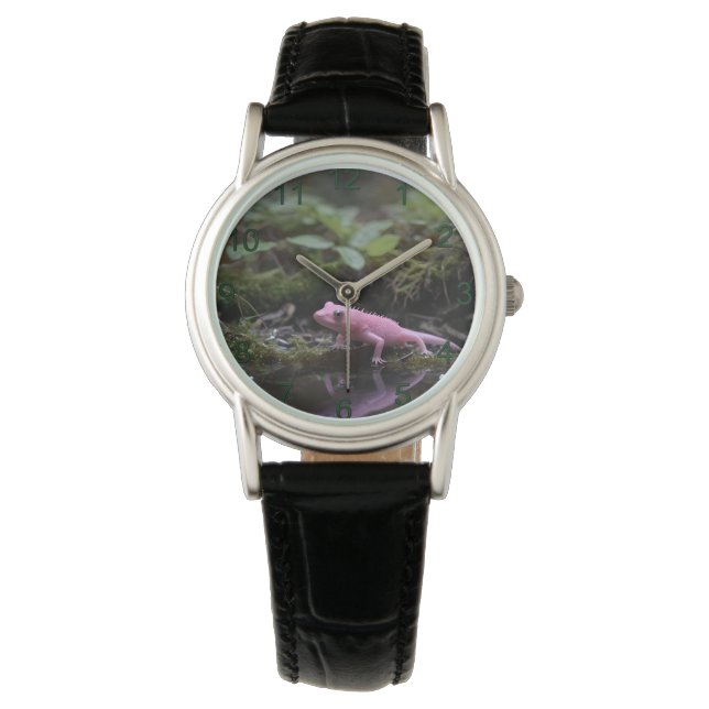 Rosa Axolotl nere vid floden, Armbandsur (Framsida)