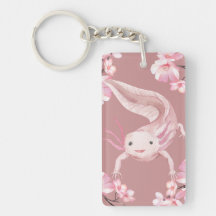Rosa Axolotl Nyckelring