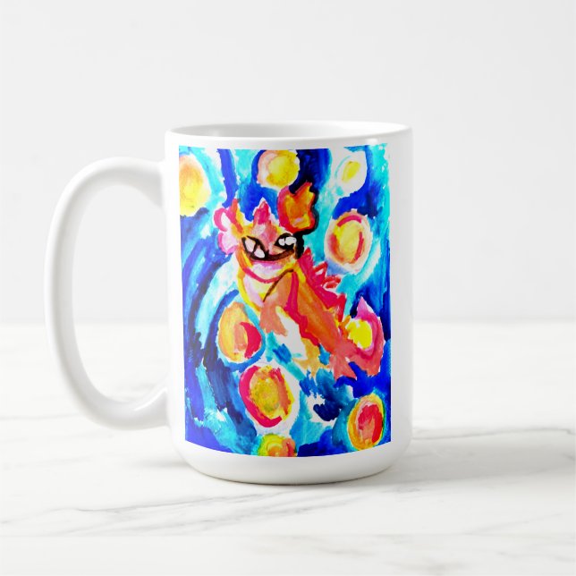 Rosa axolotl Vattenfärg sommar  Kaffemugg (Vänster)
