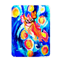 Rosa axolotl Vattenfärg sommar Magnet