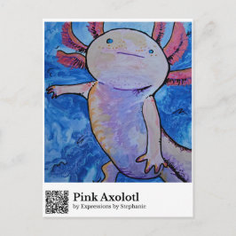 Rosa Axolotl Vykort