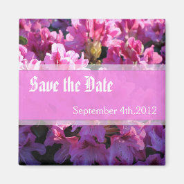 Rosa azalea blommar bush bröllop spara datum magnet