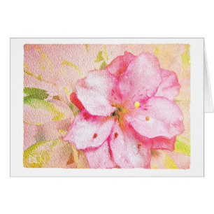 Rosa Azalea/Blommigt Art/vattenfärgsutseende OBS Kort