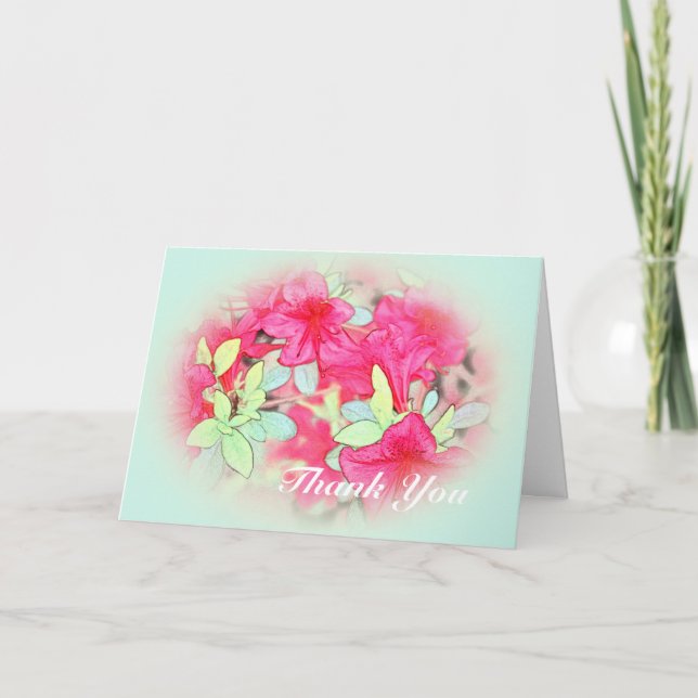 rosa azalea blommor i ljusblått tack (Framsida)