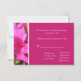 Rosa azalea-blommor OSA kort för bröllop
