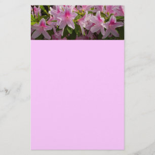 Rosa Azalea Bush Vår Blommigt Brevpapper