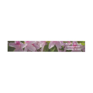 Rosa Azalea Bush Vår Blommigt Etikettband