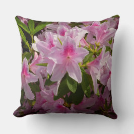 Rosa Azalea Bush Vår Blommigt Kudde