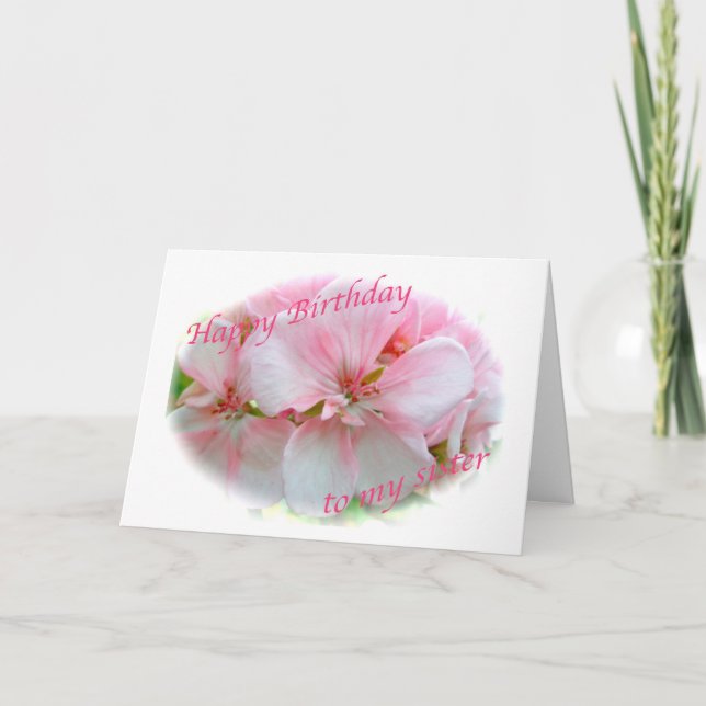 Rosa Azalea syster Birthday Card Kort (Framsida)