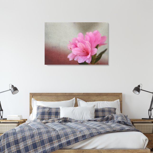 Rosa Azalea Texturerad Canvastryck (Insitu (sovrum))