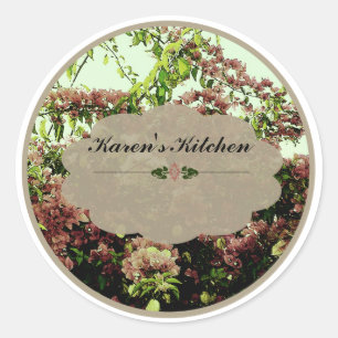 Rosa Azaleas-etiketter Runt Klistermärke