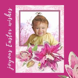 Rosa Azaleas och Snöre Photo Påsk Card Julkort