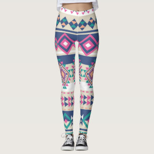 Rosa Aztec Blend Kvinnors benägenhet Leggings