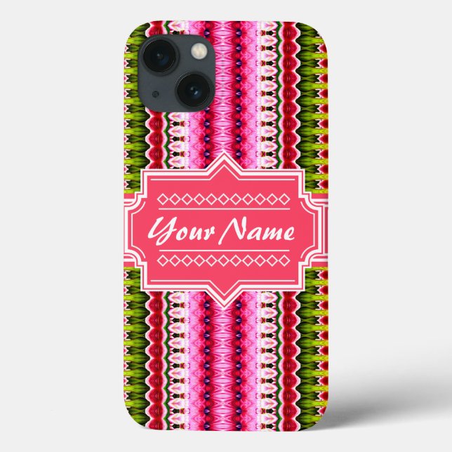 Rosa Aztec Tribal Ikat Personlig Namn (Baksida)