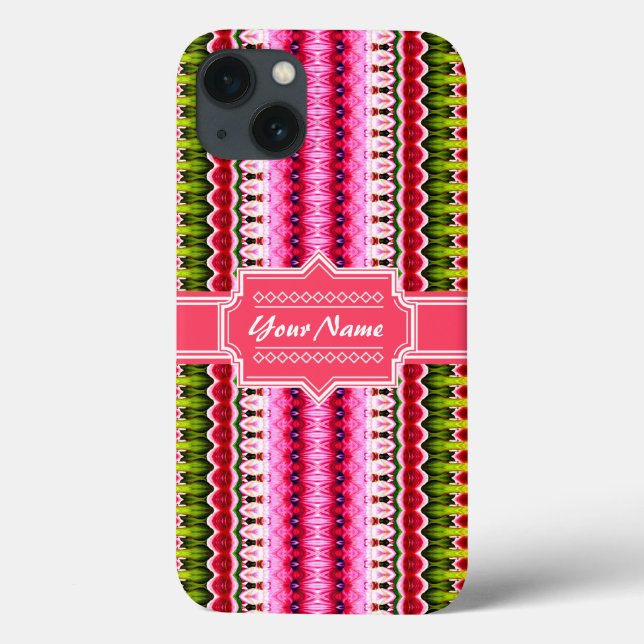 Rosa Aztec Tribal Ikat Personlig Namn (Baksida)