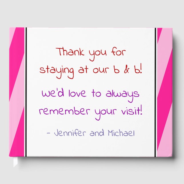 Rosa B-&-B-besökare Bok (Framsida)