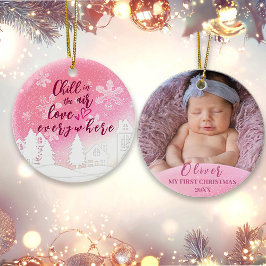 Rosa Baby 1:a julfotnoten Anpassningsbar 1 Julgransprydnad Keramik