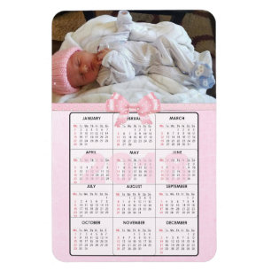 Rosa Baby 2018 Mini-kylskåp - Magnet Calendar