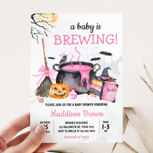 Rosa Baby andas pumpkin Halloween Baby Shower Inbjudningar